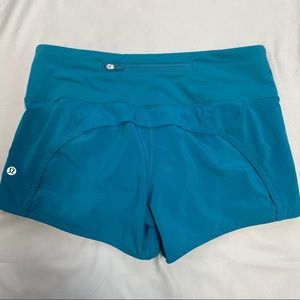 Lululemon Run Times Shorts Teal Blue 4”